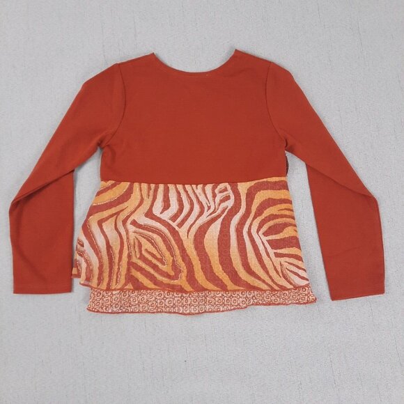 Little Mass Girls Outfit 6 Brown Ruffle Top & Blue Flare Jeans Y2K 2000s Boho - Picture 4 of 16